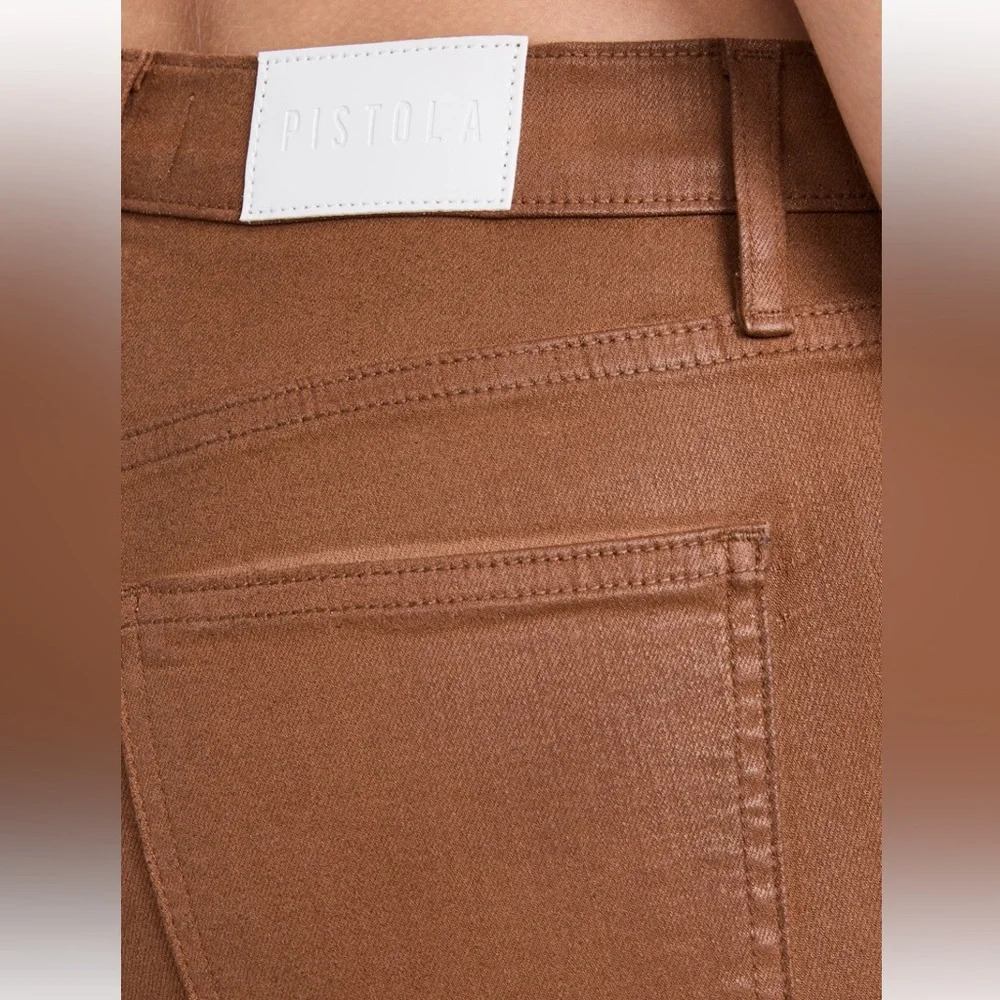 NWOT. Pistola denim in coated cognac. Size 26. Never worn. - Picture 5 of 7